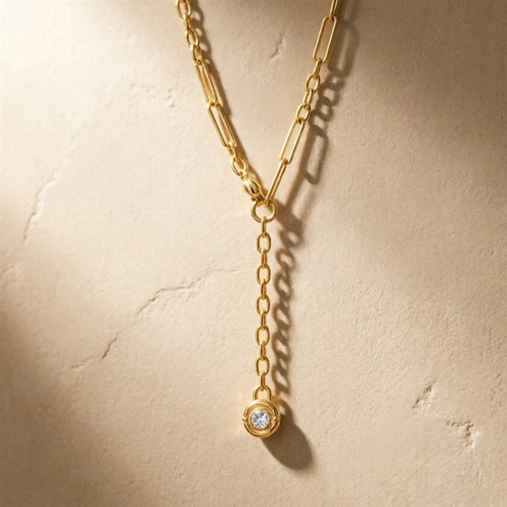 Paperclip Layered Necklace high quality