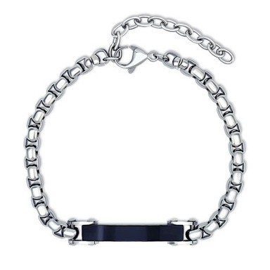 ब्लैक प्लेटिंग बार स्क्वायर बॉक्स चेन ब्रेसलेट