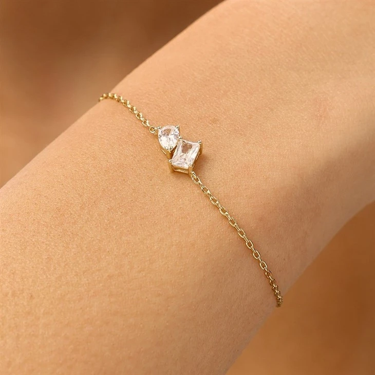 Square Pear CZ Bracelet best
