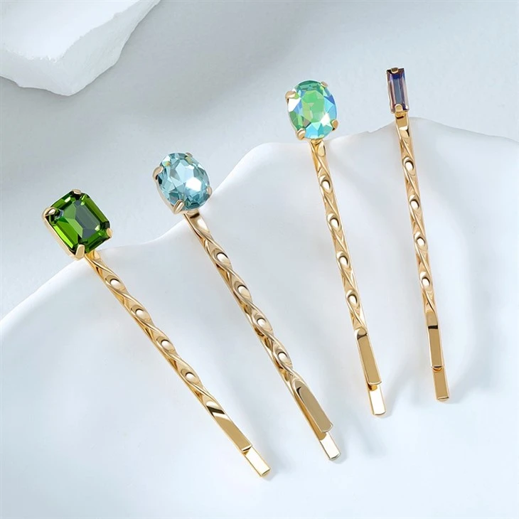 Stone Copper Bobby Pins